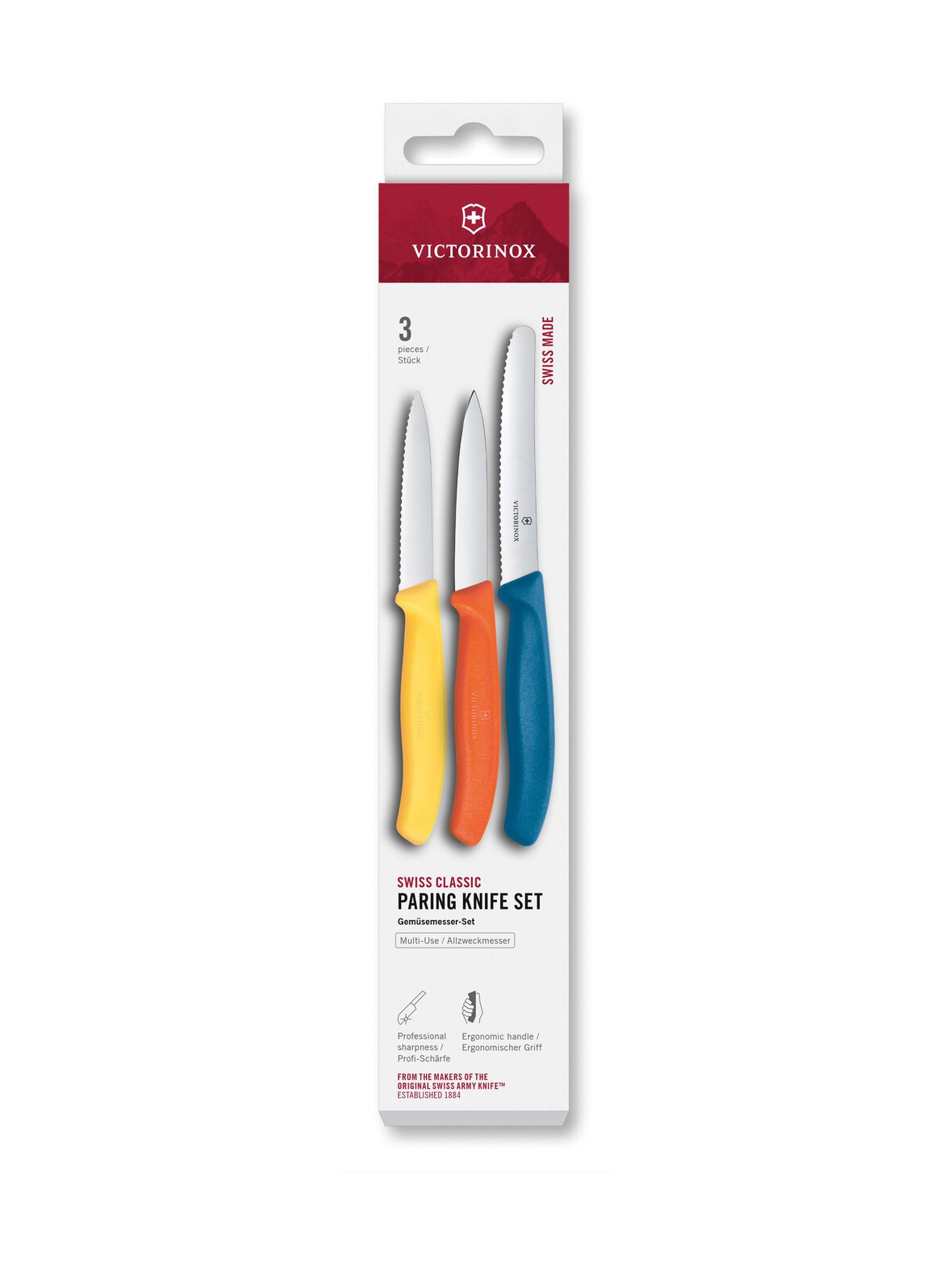 Colours paring knife set -veitsipakkaus 3 kpl