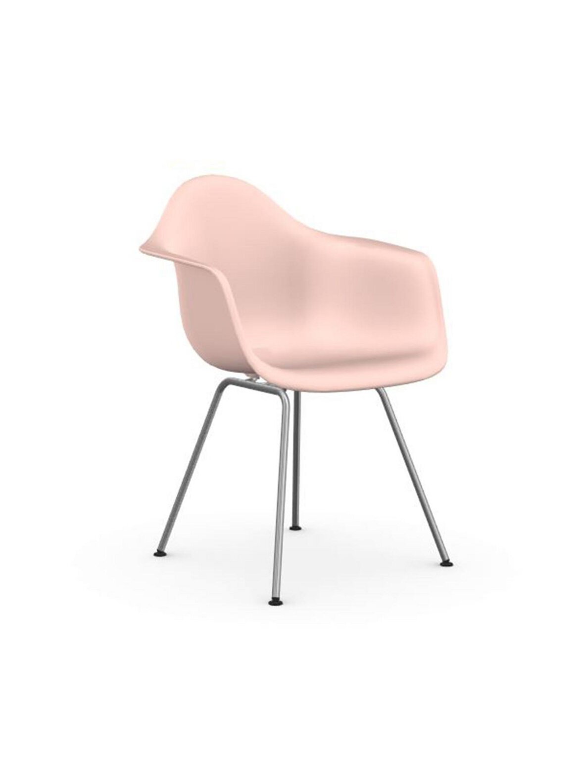 Eames dax re -tuoli käsinojilla pale rose/kromi