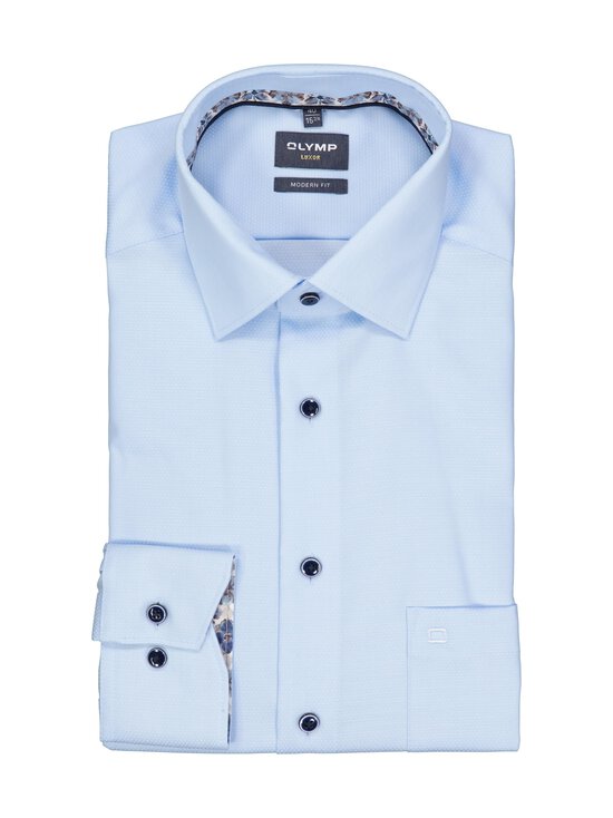 Olymp - Modern Fit Flower Contrast -kauluspaita - 11 BLEU | Stockmann - photo 1