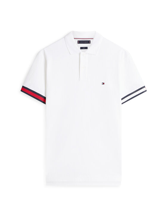 Tommy Hilfiger - Cuff Liquid Cotton Slim -pikeepaita - YBR WHITE | Stockmann - photo 1
