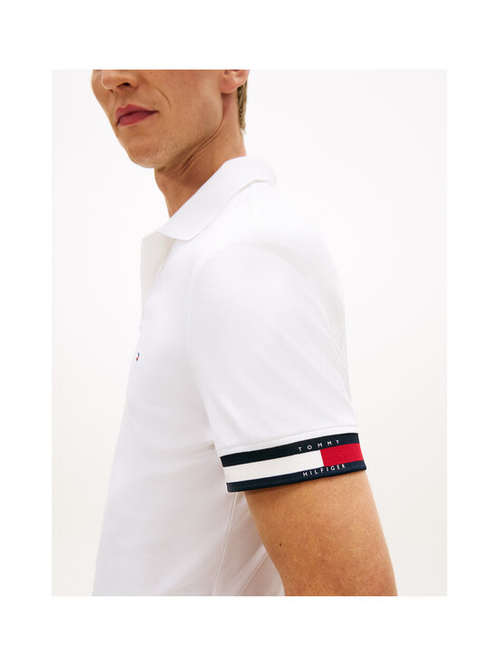 Tommy Hilfiger - Cuff Liquid Cotton Slim -pikeepaita - YBR WHITE | Stockmann - photo 4
