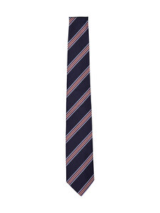 Oscar Jacobson - Striped Silk -silkkisolmio - 210 NAVY | Stockmann
