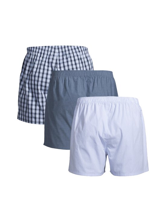 Cap Horn loungewear - Bredas bokseršorti 3-gab. - COMBO 2 LT.BLUE STRIPE, MID BLUE CHAMBRAY, BLUE CHECK | Stockmann - photo 2