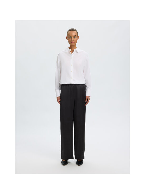 Selected - SlwVida Mid Waist Wide -housut - BLACK | Stockmann - photo 4