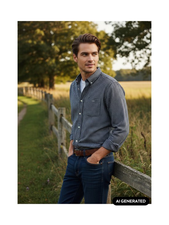 GANT - Regular Windblown Check -flanellipaita - 433 EVENING BLUE | Stockmann - photo 2