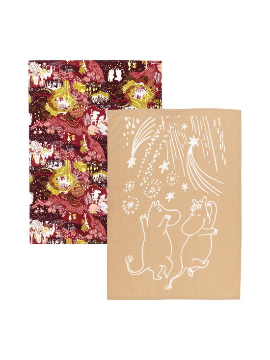 Moomin Arabia - Juhlan Aika -keittiöpyyhesetti 50 x 70 cm, 2 kpl - RED | Stockmann - photo 1