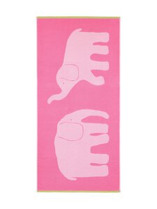 Finlayson - Elefantti Vapaa -luomupuuvillapyyhe, 70 x 150 cm - PINK/GREEN | Stockmann