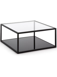 Kave Home - Blackhill-sohvapöytä musta/lasi 80 x 80 cm - BEIGE | Stockmann