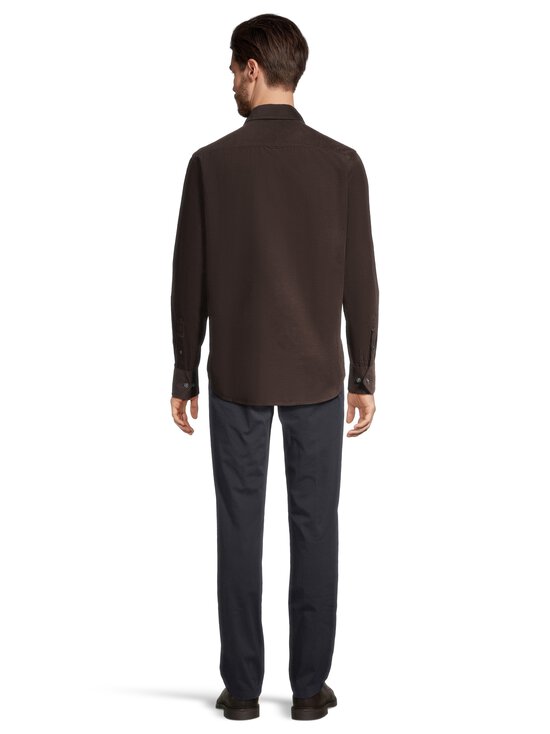 Oscar Jacobson - Straight Fit Spread Baby Corduroy -kauluspaita - 532 DARK MUD BROWN | Stockmann - photo 3