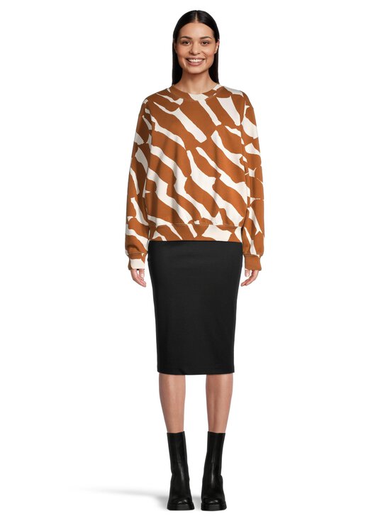 188 OFFWHITE, BROWN Marimekko Lieko Kiikari -collegepaita |S