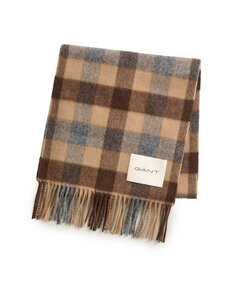 GANT - Checked-merinovillahuivi - 213 WARM KHAKI | Stockmann