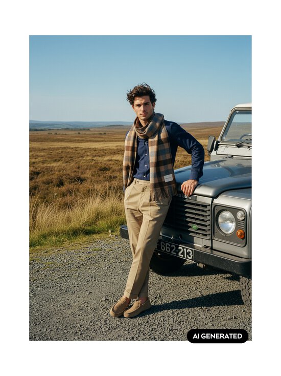 GANT - Checked-merinovillahuivi - 213 WARM KHAKI | Stockmann - photo 2