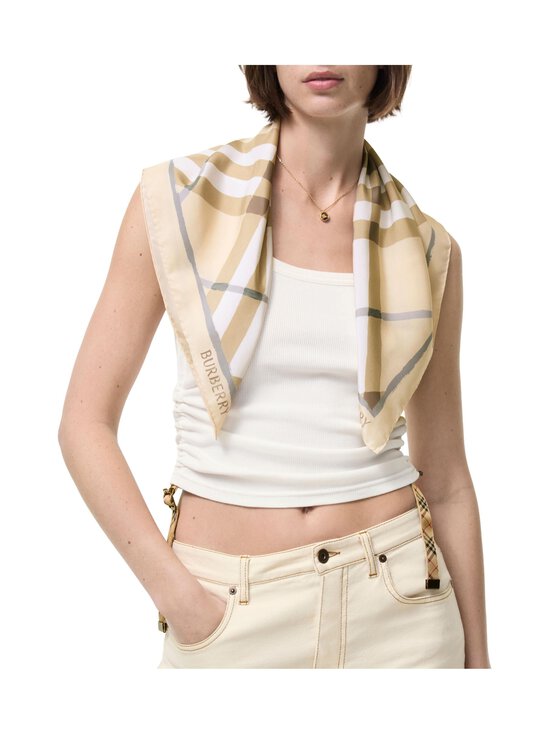 Burberry - Argyle Check -silkkihuivi - C5732 SESAME BEIGE | Stockmann - photo 3