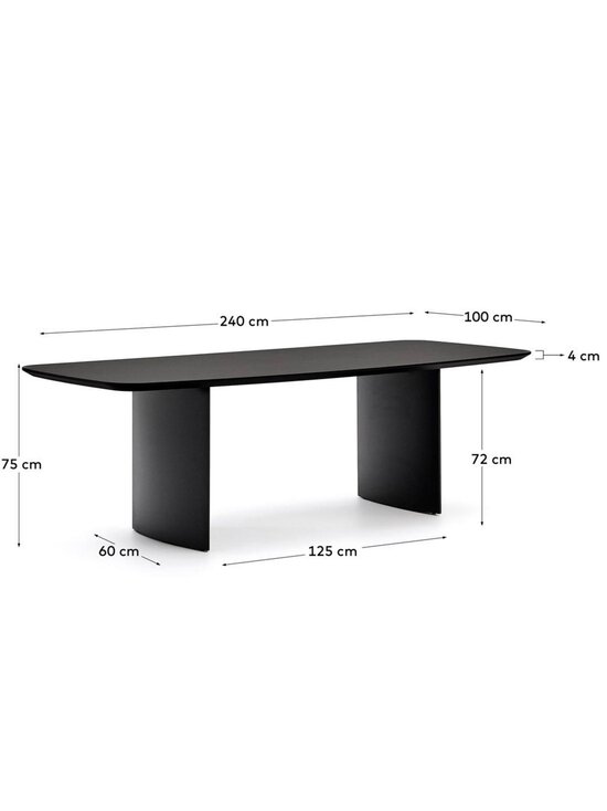 Kave Home - Litto-ruokapöytä musta 100 x 240 cm - BLACK | Stockmann - photo 8