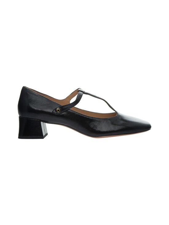Angelina glazed leather t-strap mary jane kurpes