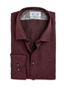 SAND Copenhagen - State Soft Modern fit krekls ar apkakli - 890 DARK RED | Stockmann