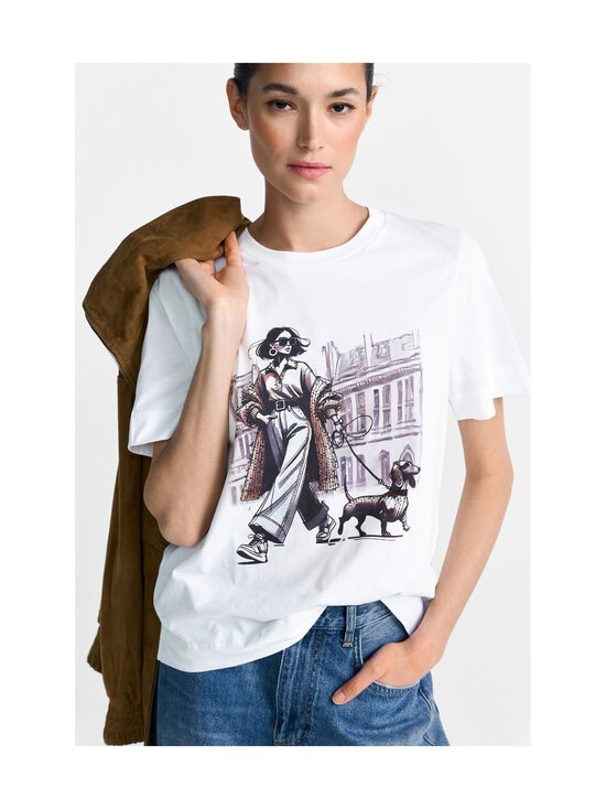 rich & royal - Easy Fit Woman And Dog t-paita - WHITE | Stockmann - photo 4