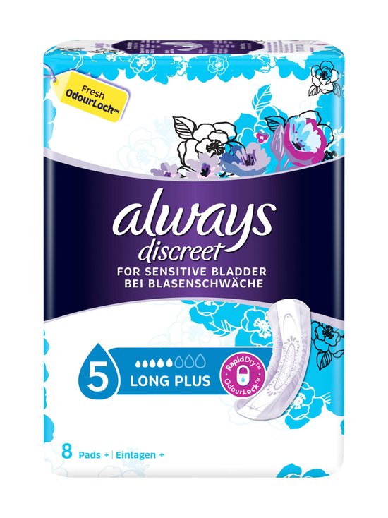Discreet Pads Long Plus -inkontinenssisuoja 8 kpl