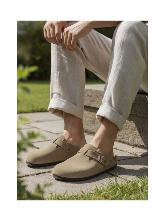 BIRKENSTOCK - Boston Soft Footbed zamšādas iešļūcenes - TAUPE | Stockmann - photo 5
