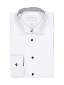 Eton - Contemporary Fit Geometric Effect Signature Twill -kauluspaita - 00 WHITE | Stockmann