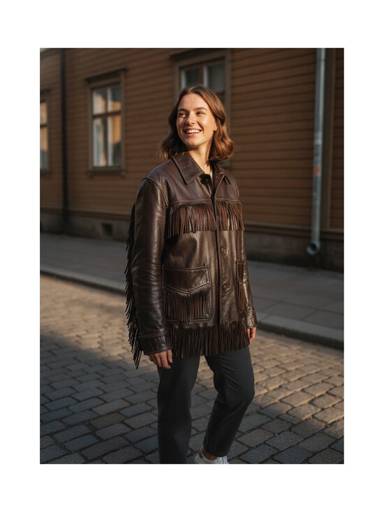 Polo Ralph Lauren - Bārkstaina ādas jaka - 001 DARK CHOCOLATE | Stockmann - photo 8