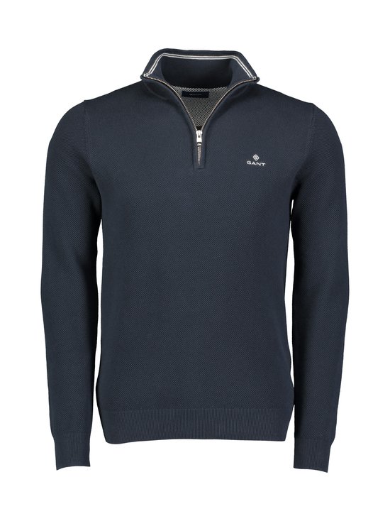 Cotton Piqué Half Zip -puuvillaneule