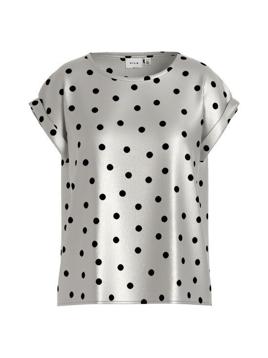 Vila - Viellette Full Satin -pusero - SNOW WHITE AOP:BLACK DOTS | Stockmann - photo 1