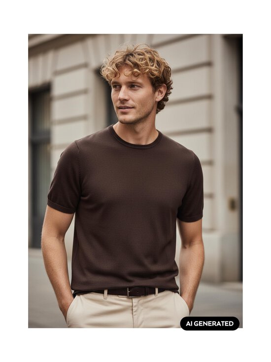 ESSENTIALS by Stockmann - Edward- lyhythihainen merinopaita - DK.BROWN, CDQ-18153 (H3-19312) | Stockmann - photo 7