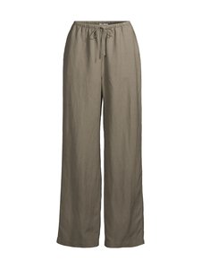 NOOM - Amelie Wide Leg -pellavasekoitehousut - KHAKI GREEN | Stockmann