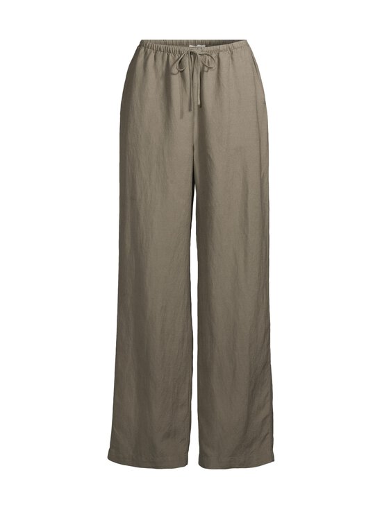 NOOM - Amelie Wide Leg -pellavasekoitehousut - KHAKI GREEN | Stockmann - photo 1