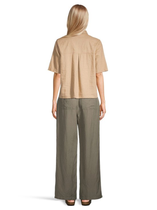 NOOM - Amelie Wide Leg -pellavasekoitehousut - KHAKI GREEN | Stockmann - photo 4