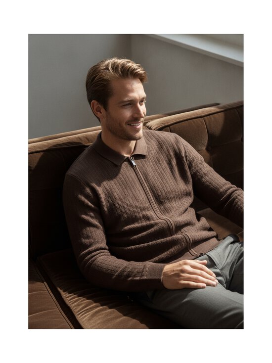 Bugatti - Kardigan Full Zip - 080 BROWN | Stockmann - photo 3
