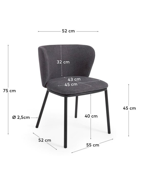 Kave Home - Ciselia-tuoli - MUSTA,HARMAA | Stockmann - photo 6