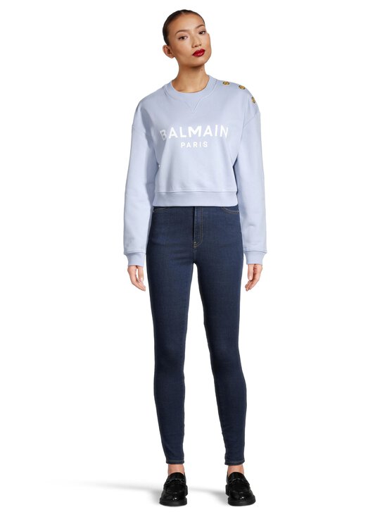 BALMAIN - 3 Buttons Printed -collegepaitapaita - SOY BLEU PÂLE/BLANC - photo 2 BALMAIN - 3 Buttons Printed -collegepaitapaita - SOY BLEU PÂLE/BLANC | Stockmann - photo 2