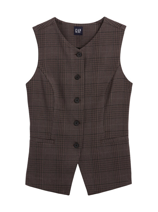 GAP - High Neck -liivi - BROWN PLAID | Stockmann - photo 1