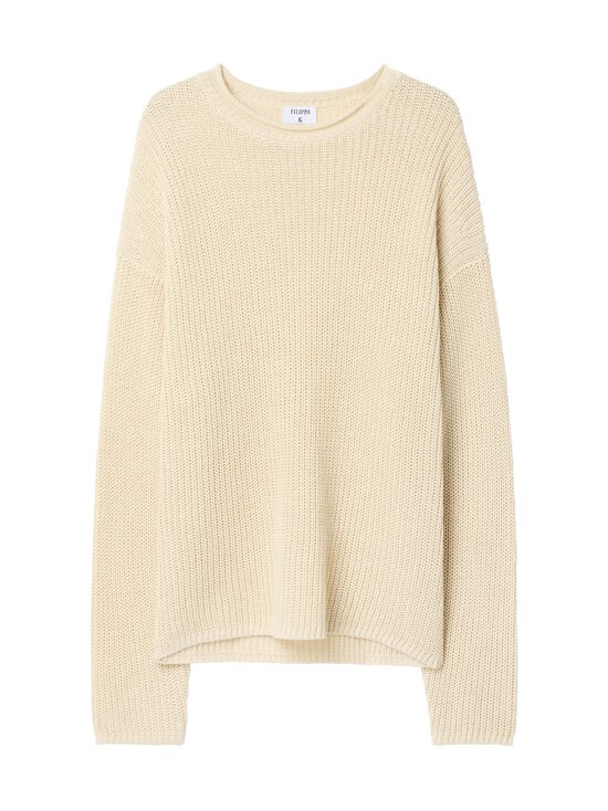 Filippa K - Ribbed Cotton Linen -neule - 0092 CREAM WHITE | Stockmann - photo 1
