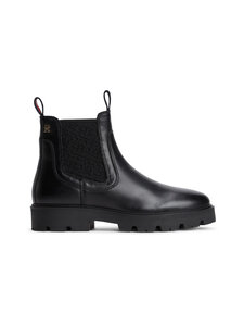 Tommy Hilfiger - TH Monogram Leather Chelsea -nilkkurit - BDS BLACK | Stockmann