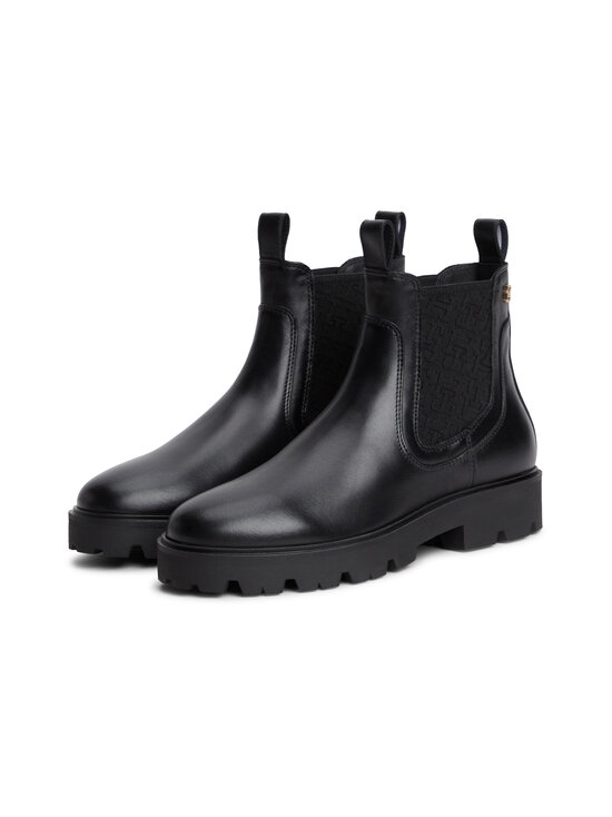 Tommy Hilfiger - TH Monogram Leather Chelsea -nilkkurit - BDS BLACK | Stockmann - photo 6