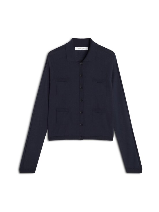 Maison Kitsuné - Silk Blend Short -neuletakki - 0413 CLASSIC NAVY | Stockmann - photo 1