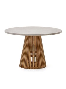 Kave Home - Alcaufar-ruokapöytä tiikki/harmaa ⌀ 120 cm - GREY | Stockmann