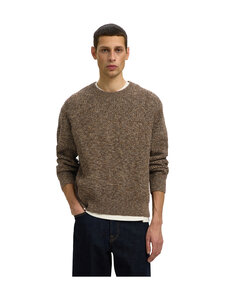 Selected - SlhTilum Crewneck -neule - TURKISH COFFEE DETAIL:TURKISH COFFEE / MONKS ROBE / OATMEAL / KELP | Stockmann