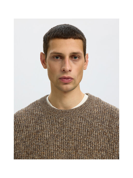 Selected - SlhTilum Crewneck -neule - TURKISH COFFEE DETAIL:TURKISH COFFEE / MONKS ROBE / OATMEAL / KELP | Stockmann - photo 4