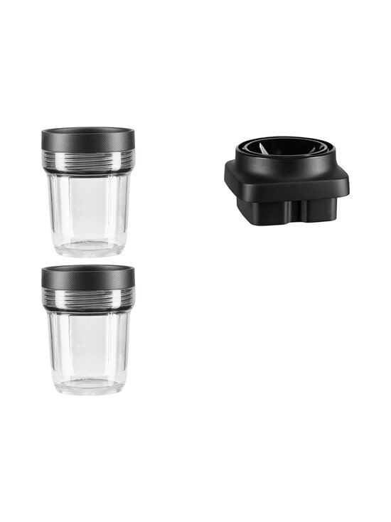 KitchenAid - Sekoitusastia 200 ml, 2 kpl ja teräosa K400-tehosekoittimeen - TRANSPARENT/BLACK | Stockmann - photo 1
