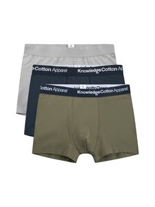 Knowledge Cotton Apparel - Cotton Stretch -bokserit 3-pack - 1100 DARK OLIVE | Stockmann