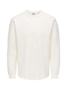 Only & Sons - Särk OnsEddy Herringbone Henley - CLOUD DANCER | Stockmann