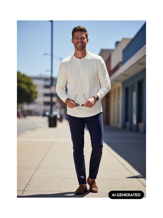 Only & Sons - Särk OnsEddy Herringbone Henley - CLOUD DANCER | Stockmann - photo 4