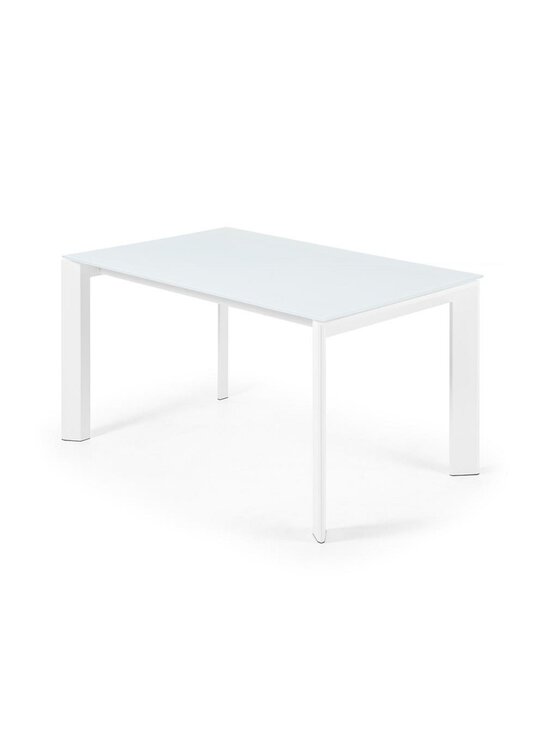 Kave Home - Axis- jatkettava ruokapöytä valkoinen lasi / valkoinen 90 x 140/200 cm - WHITE | Stockmann - photo 1