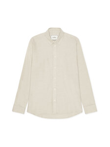 Les Deux - Soft Flannel -kauluspaita - 222 OYSTER GRAY WHITE | Stockmann
