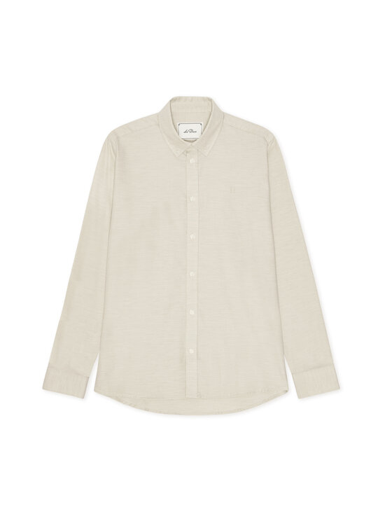 Les Deux - Soft Flannel -kauluspaita - 222 OYSTER GRAY WHITE | Stockmann - photo 1