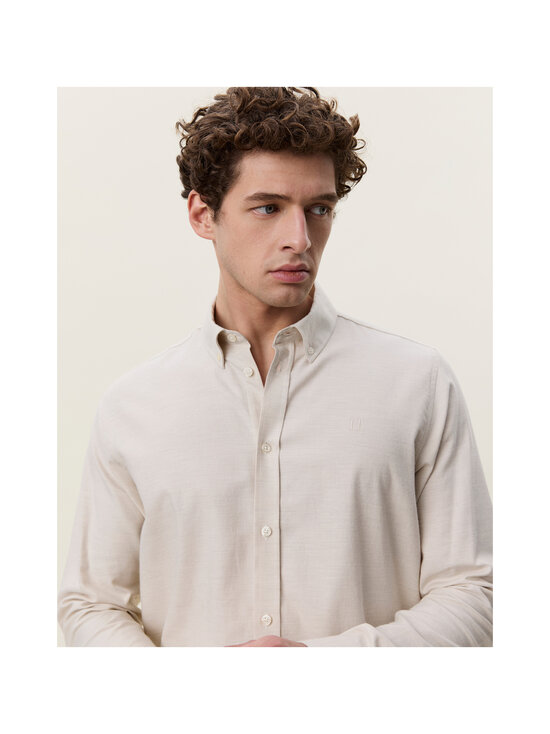 Les Deux - Soft Flannel -kauluspaita - 222 OYSTER GRAY WHITE | Stockmann - photo 9